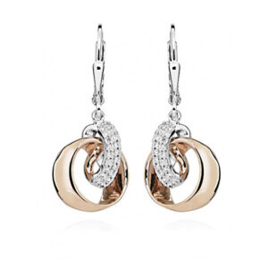 Silver Cat Stylové bicolor náušnice s kubickými zirkony SC445