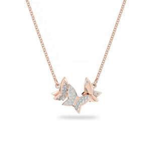 Swarovski Něžný bronzový náhrdelník s motýlky Lilia  5636422