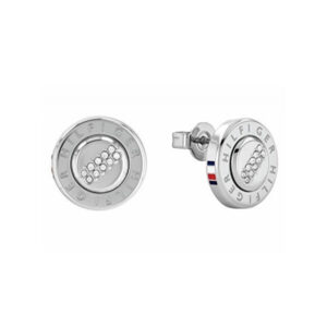 Tommy Hilfiger Půvabné ocelové náušnice pecky s krystaly 2780612