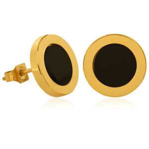 Troli Pozlacené náušnice s černým středem