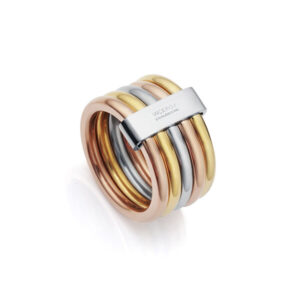 Viceroy Luxusní tricolor prsten z oceli Chic 75305A01 54 mm