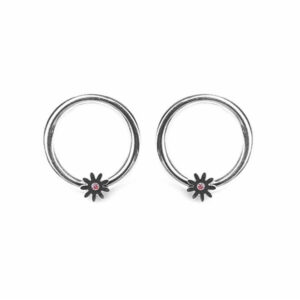 Vuch Jemné ocelové náušnice s kvítky Silver Dinare