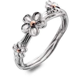 Hot Diamonds Stříbrný květinový prsten Forget me not DR214 50 mm