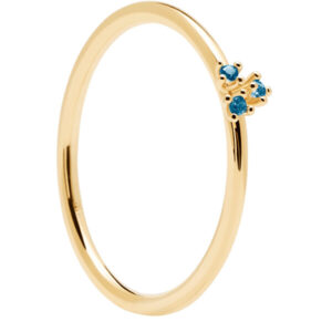 PDPAOLA Něžný pozlacený prsten ze stříbra se zirkony DAISY Gold AN01-183 56 mm